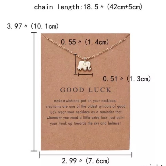 Elephant Good Luck Gold Toned Necklace - Picture 3 of 8